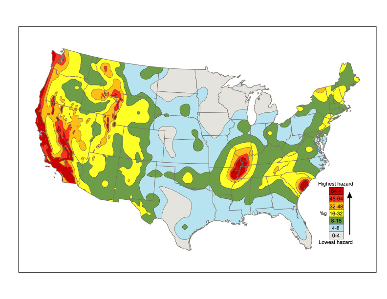 earthquake severity map